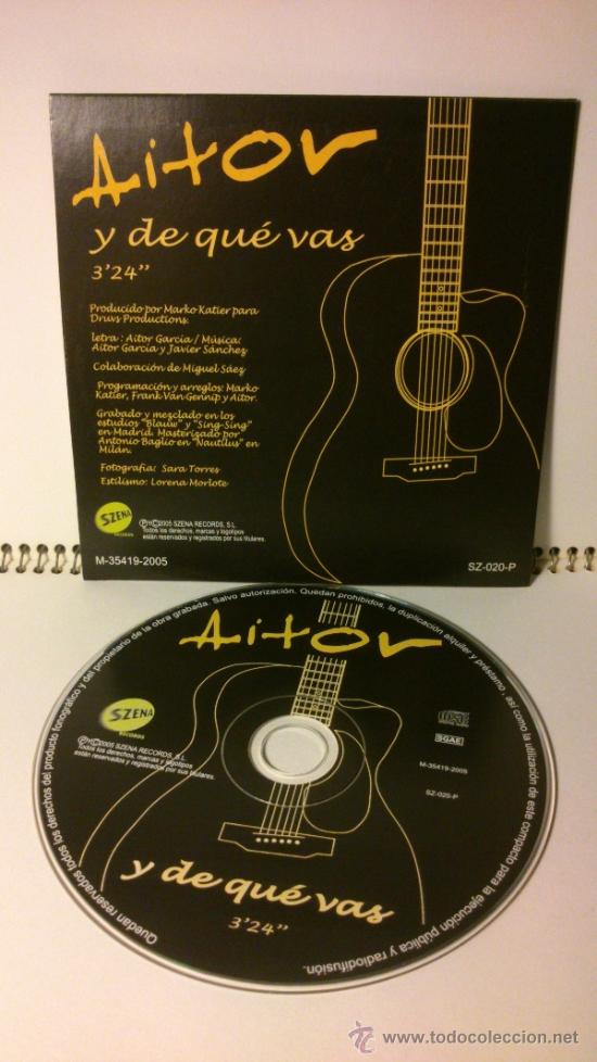 CDs de m&uacute;sica: CD SINGLE - AITOR - Y DE QU&Eacute; VAS (2005) - Foto 2