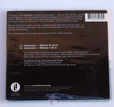 CDs de m&uacute;sica: JOHN COLTRANE - ASCENSION (CD IMPULSE) - Foto 2