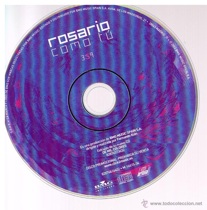 CDs de m&uacute;sica: Rosario - Como t&uacute; - Cd Single 2004 - Promo - Foto 1