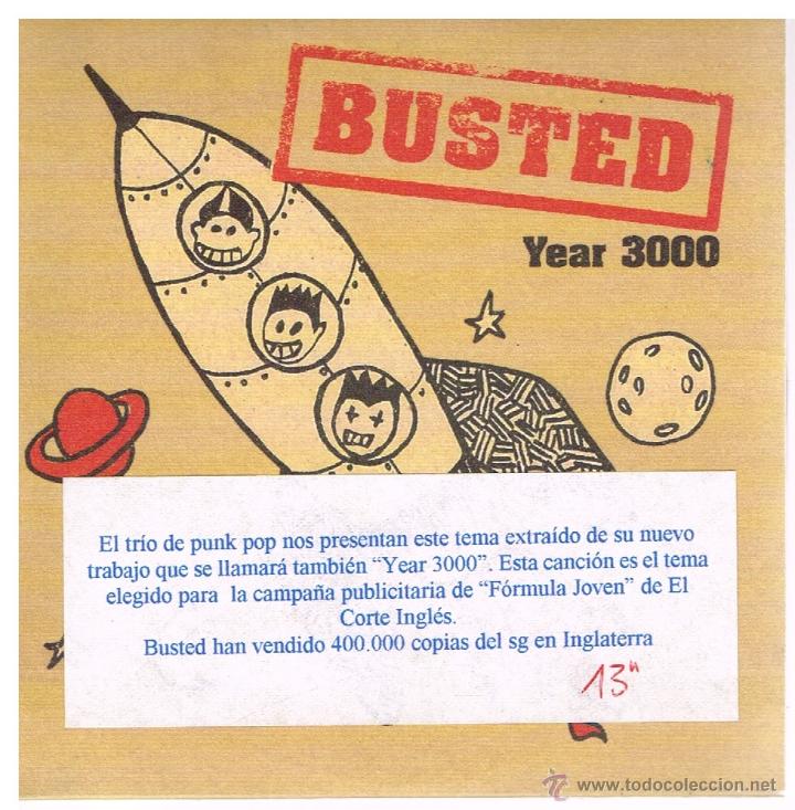 CDs de m&uacute;sica: Busted - Year 3000 - Cd Single 2003 - Promo - Foto 1