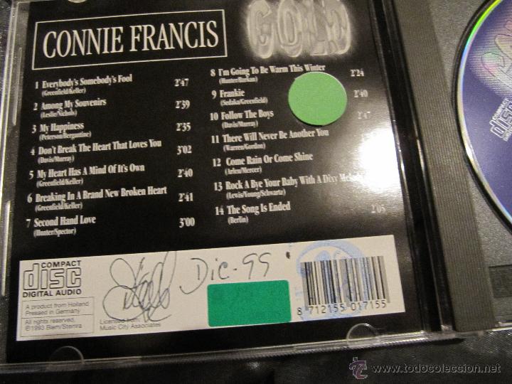 CDs de m&uacute;sica: CONNIE FRANCIS - GOLD-CD 1993 - Foto 2