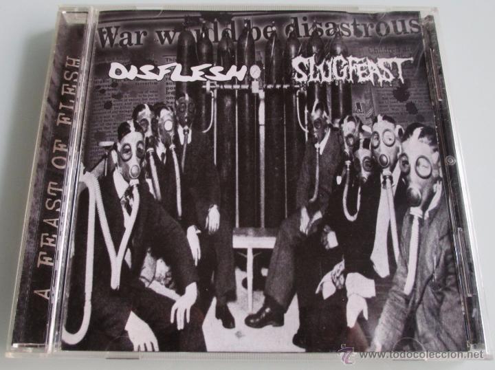 CDs de m&uacute;sica: DISFLESH - SLUGFEAST - WAR WOULD BE DISASTROUS - SPLIT CD - 2009 HECATOMBE SPAIN - Foto 1