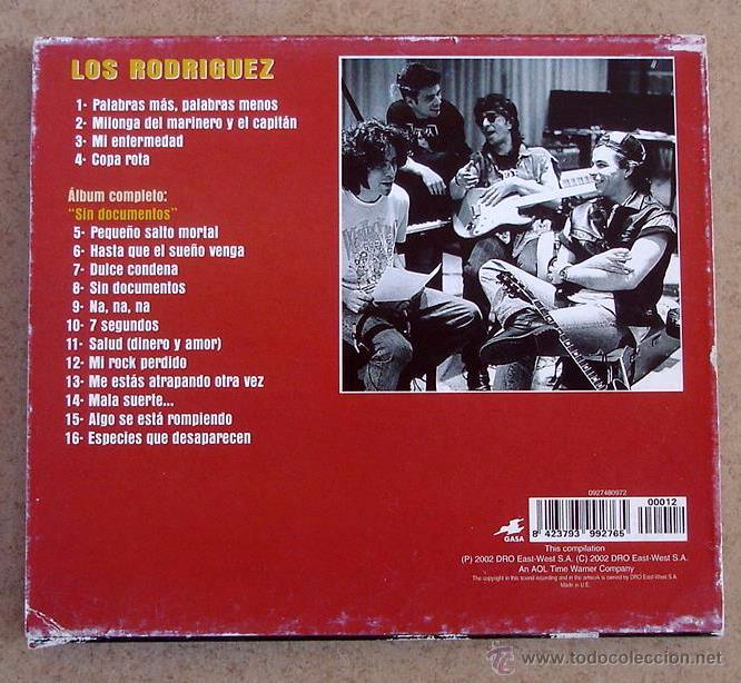 CDs de m&uacute;sica: LOS RODRIGUEZ - SIN DOCUMENTOS + SUS MEJORES TEMAS (CD) - Foto 2