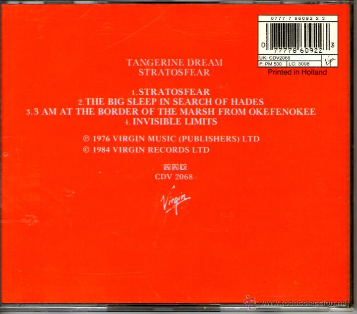 CDs de m&uacute;sica: TANGERINE DREAM - STRATOSFEAR - Foto 2