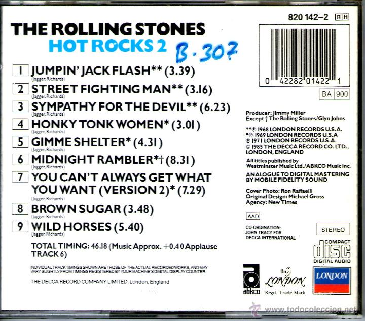 CDs de m&uacute;sica: THE ROLLING STONES - HOT ROCKS 2 - Foto 2