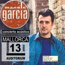 CDs de Música: MANOLO GARCÍA, CONCIERTO ACÚSTICO EN EL AUDITORIUM DE PALMA DE MALLORCA, 13 FEBRERO 2002 (2 CD). Lote 54951329