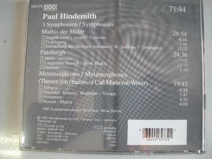 CDs de m&uacute;sica: MAGNIFICO CD DE - PAUL HINDEMITH - - Foto 2