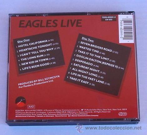CDs de m&uacute;sica: EAGLES - LIVE (2 CD) - Foto 4