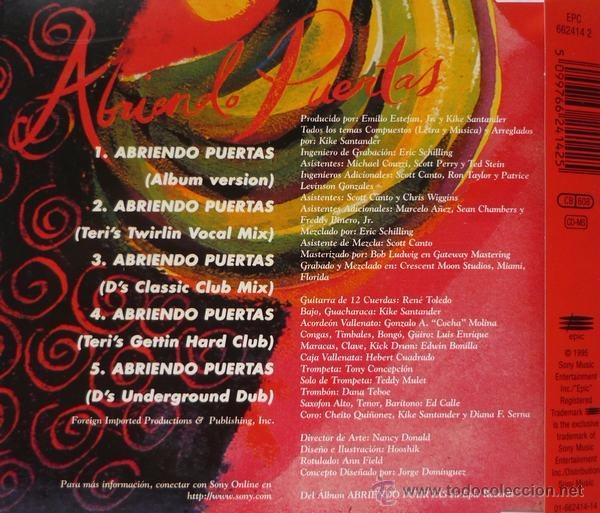CDs de m&uacute;sica: GLORIA ESTEFAN - ABRIENDO PUERTAS - CD MAXI-SINGLE - Foto 2