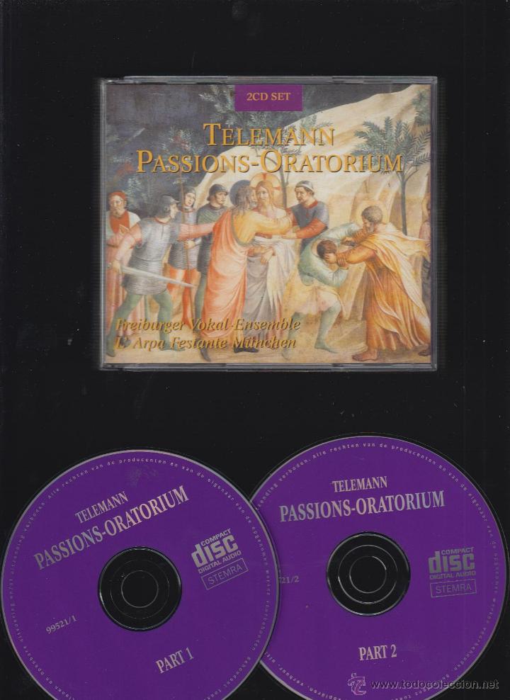 CDs de m&uacute;sica: TELEMANN , PASSIONS - OARATORIUM , ESTUCHE CON 2 CD - Foto 1
