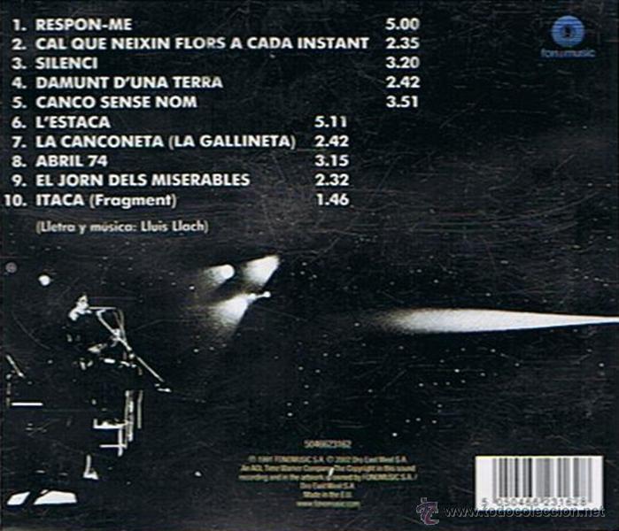 CDs de m&uacute;sica: CD BARCELONA GENER DE 1976 LLU&Iacute;S LLACH - Foto 2