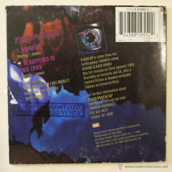 CDs de m&uacute;sica: STANDUP - THUNDER - CD FORMATO DIGIPACK 2 TRACKS - CD 1994 - Foto 2