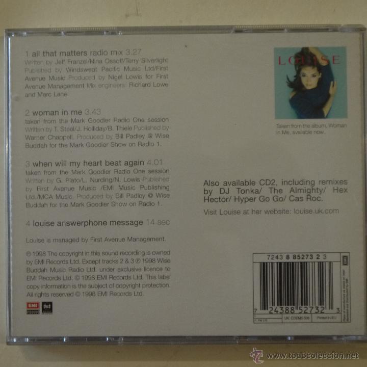 CDs de m&uacute;sica: LOUISE - ALL THAT MATTERS - CD 1998 - Foto 2
