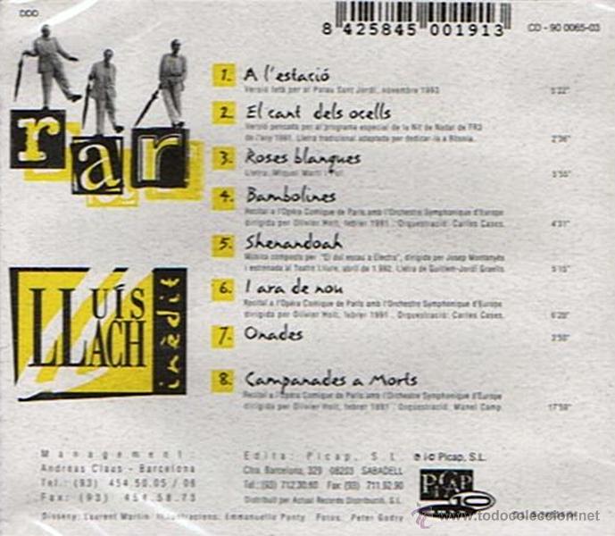 CDs de m&uacute;sica: CD RAR  LLU&Iacute;S LLACH  (PRECINTADO) - Foto 2