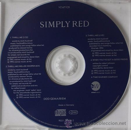 CDs de m&uacute;sica: SIMPLY RED - THRILL ME - CD SINGLE - Foto 2