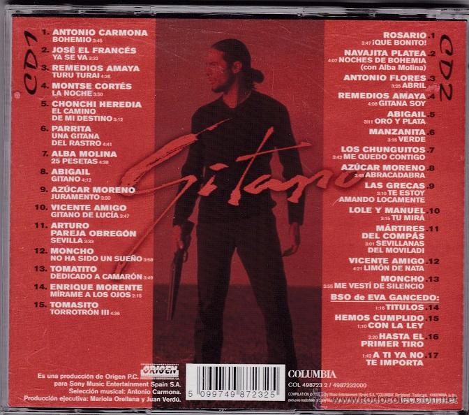 CDs de m&uacute;sica: Gitano - Banda sonora original de la pel&iacute;cula - 2 CDs - Foto 2