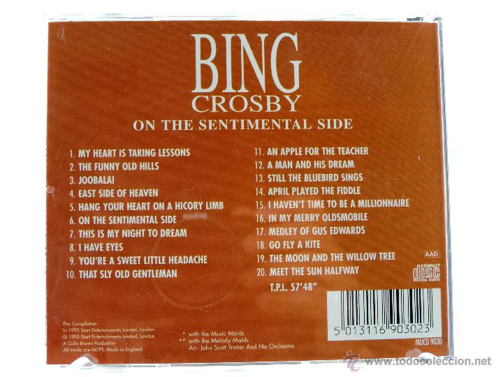 CDs de m&uacute;sica: CD . BING CROSBY &ldquo; ON THE SENTIMENTAL SIDE&rdquo; - Foto 3