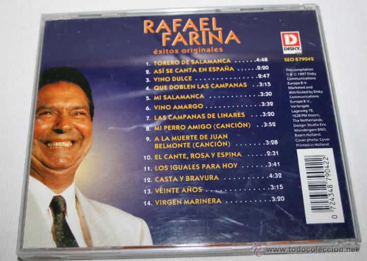 CDs de m&uacute;sica: DISCO CD, RAFAEL FARINA EXITOS ORIGINALES, DISKY COMMUNICATIONS 1997, COMPACT DISC - Foto 2