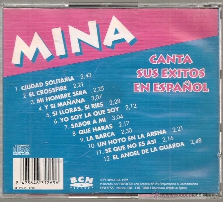 CDs de m&uacute;sica: MINA CANTA SUS EXITOS EN ESPA&Ntilde;OL (CD BCN 1994 ESPA&Ntilde;A) - Foto 2