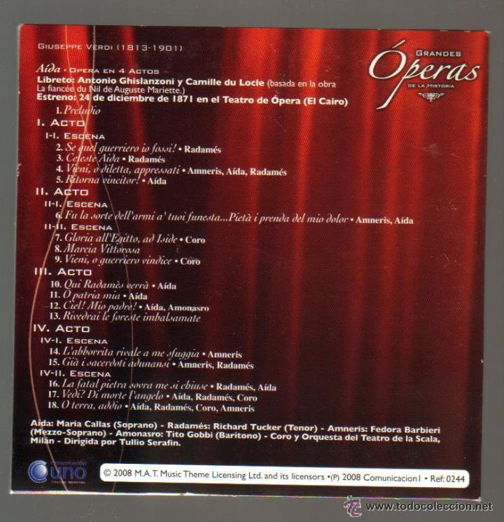 CDs de m&uacute;sica: CD GRANDES OPERAS - AIDA DE VERDI - Foto 2