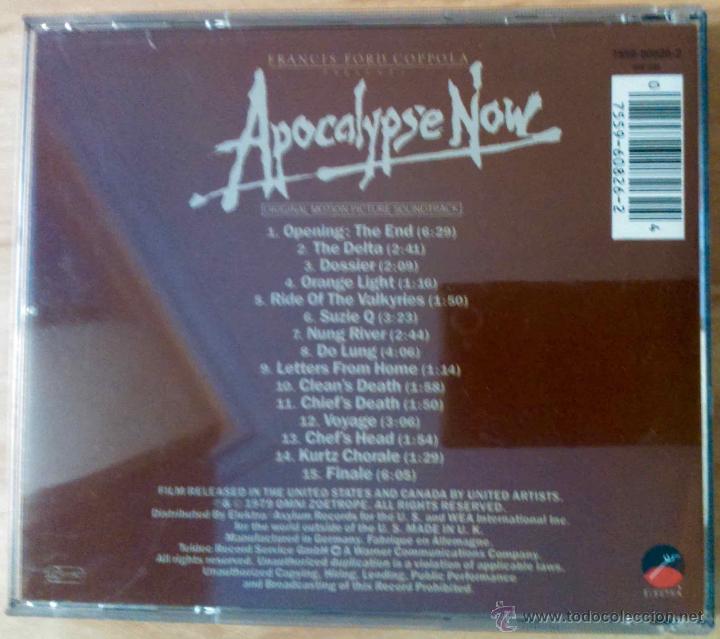 CDs de m&uacute;sica: APOCALYPSE NOW - BANDA SONORA ORIGINAL - CD - Foto 2