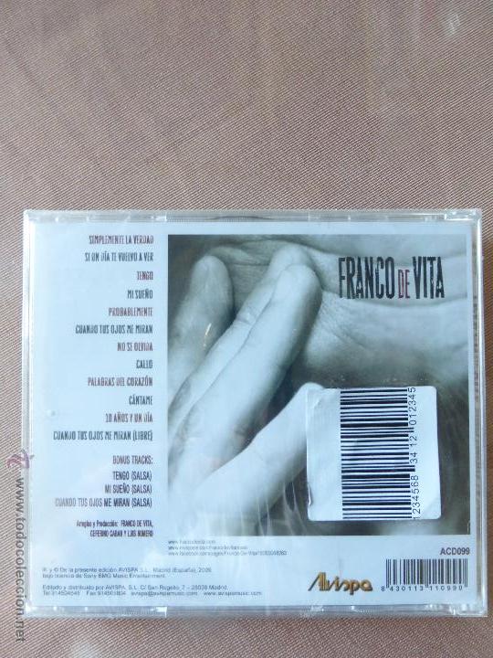 CDs de m&uacute;sica: franco de vita - SIMPLEMENTE LA VERDAD . CD PRECINTADO - Foto 2