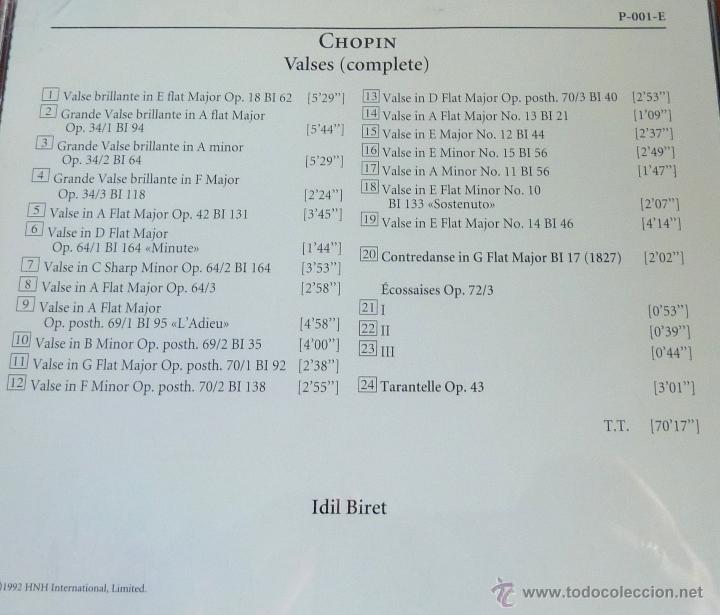 CDs de m&uacute;sica: Chopin. Valses (complete) Idil Biret - Foto 2