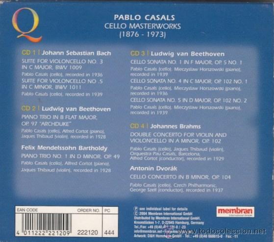 pablo casals (1876-1973 ) / quadromania / cello - Buy CD's of