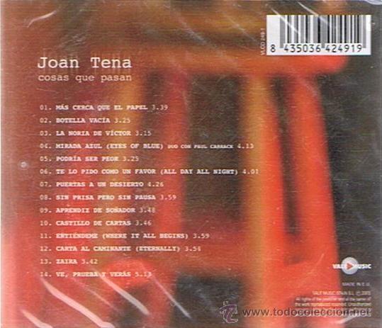 CDs de m&uacute;sica: CD JOAN TENA &uml;COSAS QUE PASAN&uml; (PRECINTADO) - Foto 2