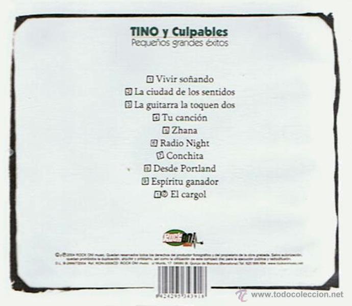 CDs de m&uacute;sica: CD TINO Y CULPABLES &uml;PEQUE&Ntilde;OS GRANDES &Eacute;XITOS&uml; - Foto 2