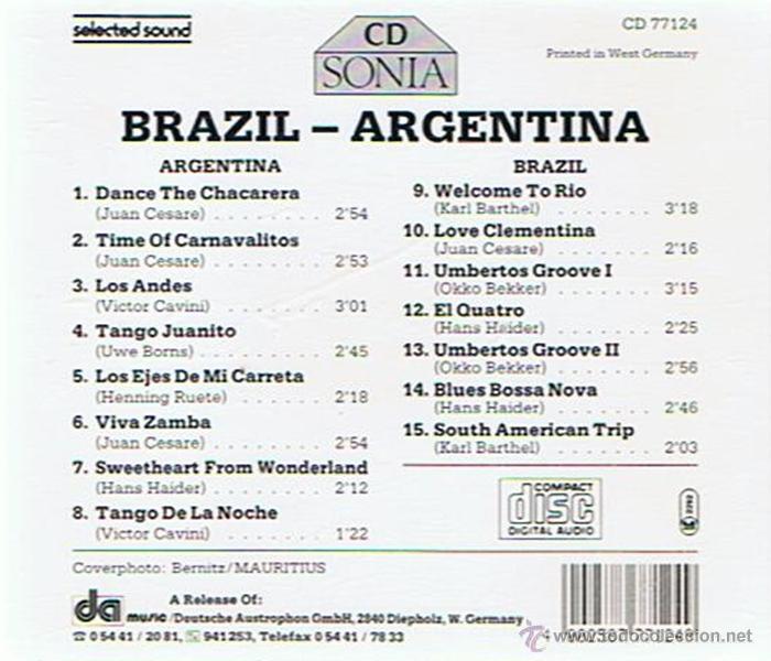 CDs de m&uacute;sica: CD BRAZIL - ARGENTINA - Foto 2