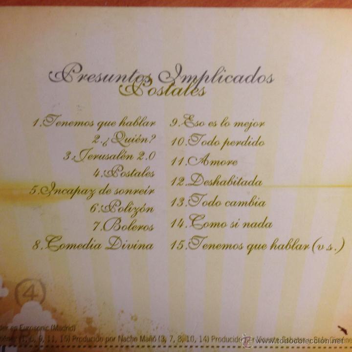CDs de m&uacute;sica: PRESUNTOS IMPLICADOS (POSTALES) CD (CDIB19) - Foto 7
