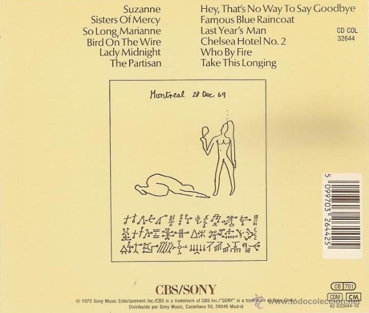 CDs de m&uacute;sica: leonard cohen - greatest hits - cd - Foto 2