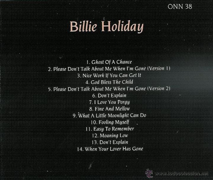 CDs de m&uacute;sica: billie holiday onn 38 - cd - Foto 2