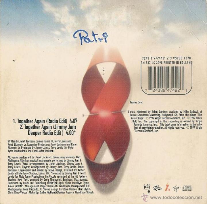 CDs de m&uacute;sica: janet - together again - cd single carton - Foto 2
