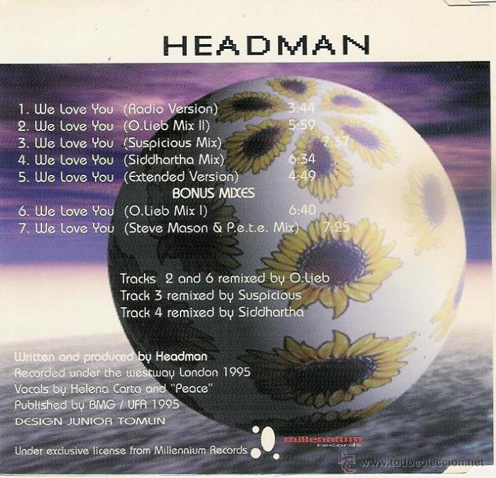 CDs de m&uacute;sica: headman - we love you - cd maxi single - Foto 2