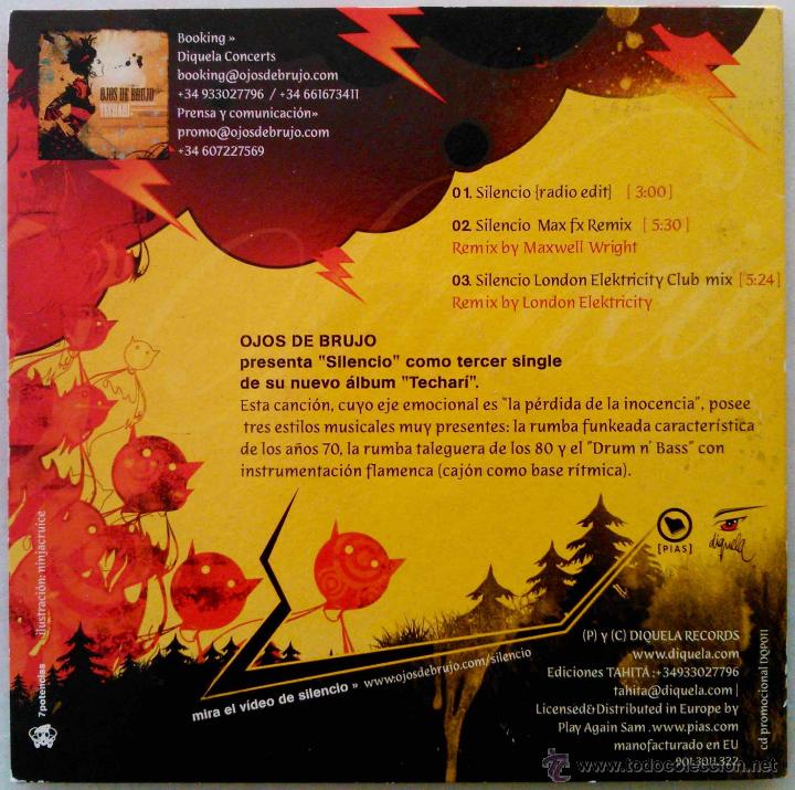CDs de m&uacute;sica: OJOS DE BRUJO, SILENCIO - CD SINGLE 3 T&Iacute;TULOS - Foto 2