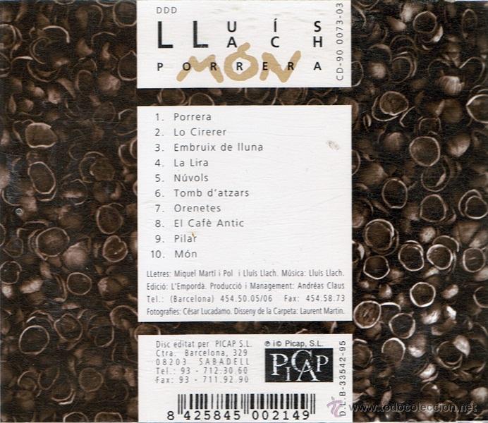 CDs de m&uacute;sica: CD LLU&Iacute;S LLACH PORRERA M&Oacute;N - Foto 2