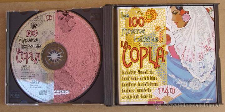 CDs de m&uacute;sica: LOS 100 MAYORES EXITOS DE LA COPLA - VARIOS (4 CD) 1998 - Foto 2