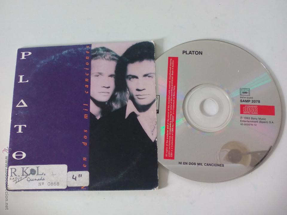 CDs de M&uacute;sica: Platon ni en dos mil canciones. . CD single. Promo. 1 track. cart&oacute;n