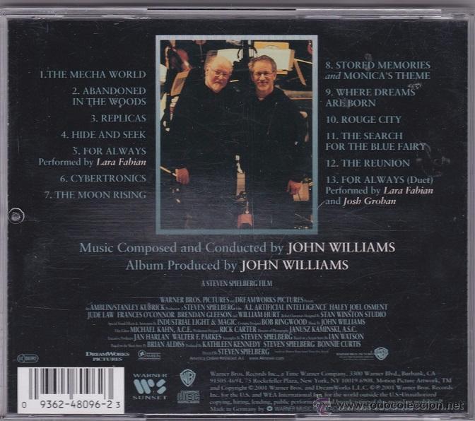CDs de m&uacute;sica: A.I. Artificial Intelligence (Inteligencia Artificial) - John Williams - CD Editado en 2001 13 temas - Foto 2
