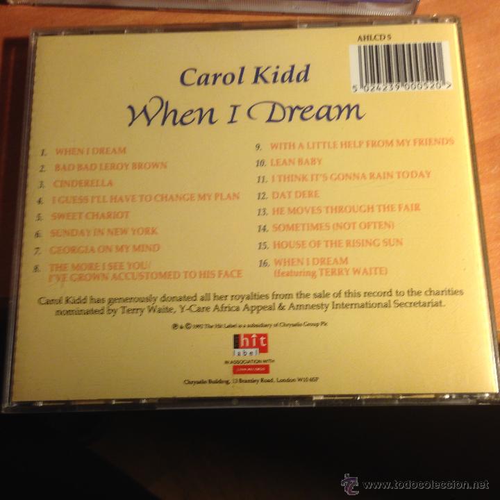 CDs de m&uacute;sica: CAROL KIDD (WHEN I DREAM) CD 16 TRACKS (CDIB9) - Foto 3
