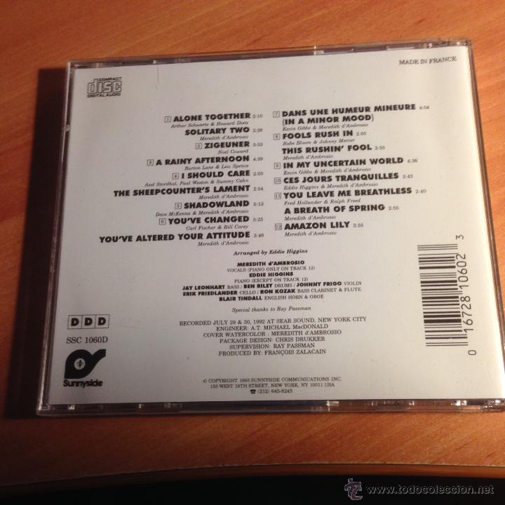 CDs de m&uacute;sica: MEREDITH DAMBROSIO (SHADOWLAND) CD 12 TRACKS (CDIM4) - Foto 3