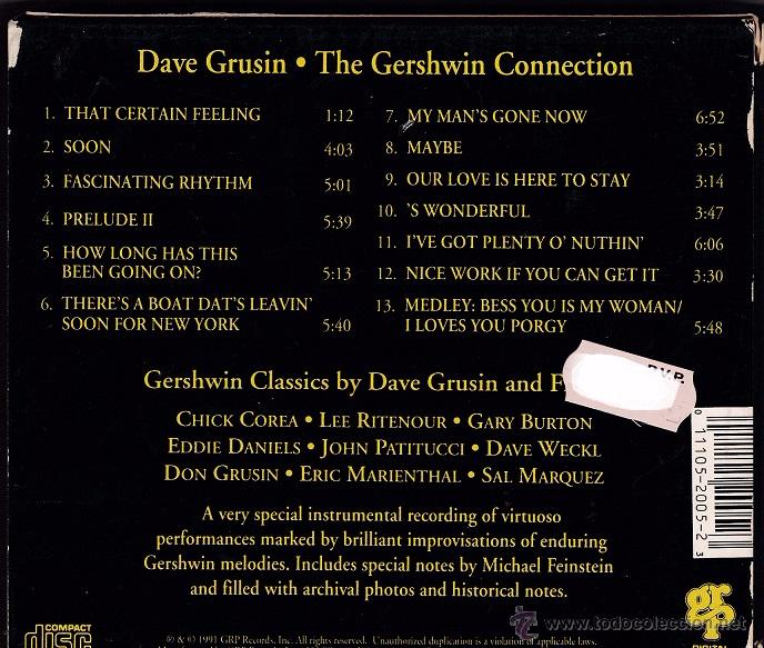 CDs de m&uacute;sica: Dave Grusin - Gershwin Connection - Foto 2