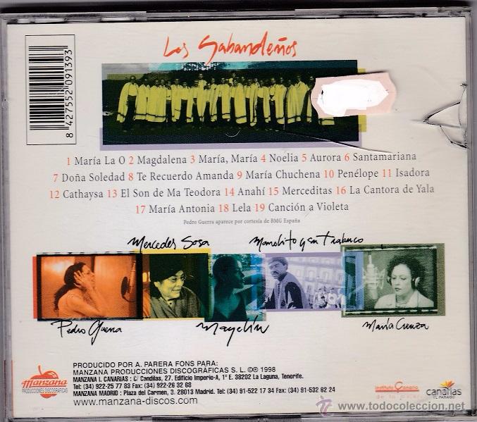 CDs de m&uacute;sica: Los Sabande&ntilde;os - 19 nombres de mujer. - Foto 2