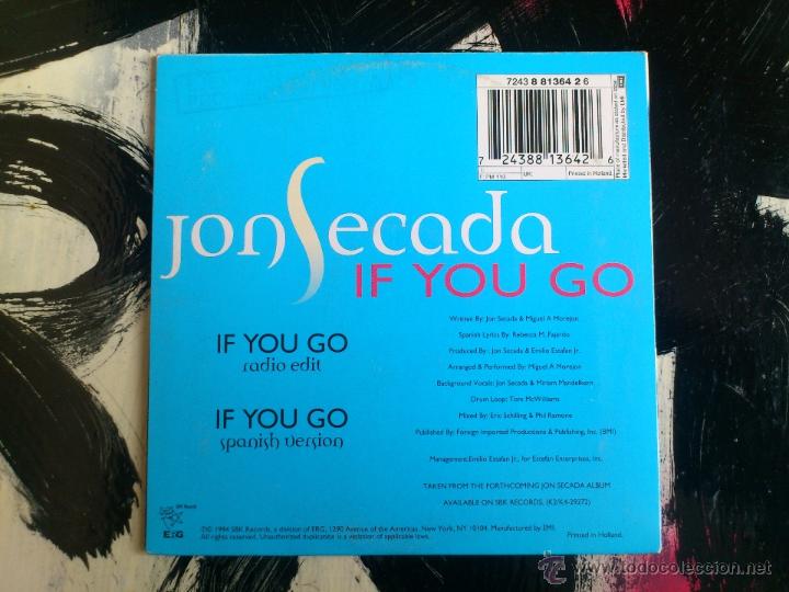 CDs de m&uacute;sica: JON SECADA - IF YOU GO - CD SINGLE - 2 TRACKS - SBK - 1994 - Foto 2
