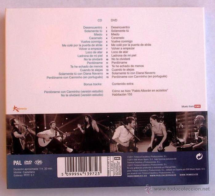 CDs de m&uacute;sica: PABLO ALBOR&Aacute;N - EN AC&Uacute;STICO (CD+DVD) 2001 - Foto 4