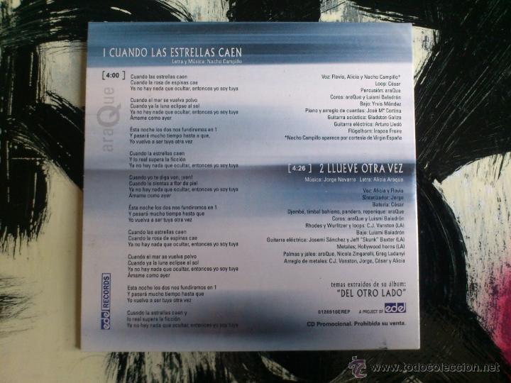 CDs de m&uacute;sica: ARAQUE - CUANDO LAS ESTRELLAS CAEN - CD SINGLE - PROMO - EDEL - 2001 - Foto 2