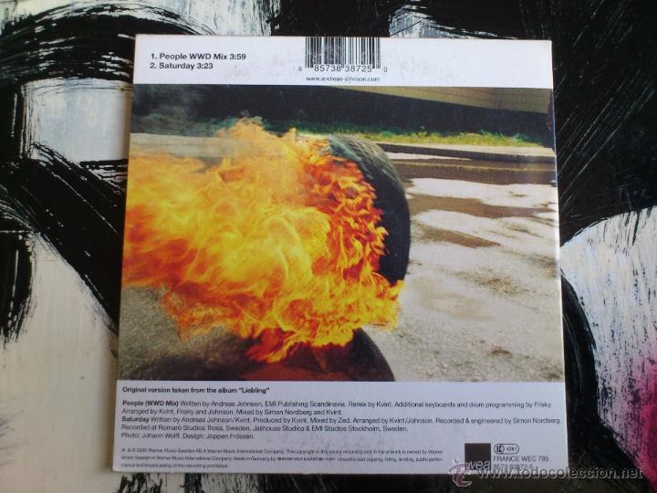 CDs de m&uacute;sica: ANDREAS JOHNSON - PEOPLE - CD SINGLE - PROMO - 2 TRACKS - WARNER - 2000 - Foto 2