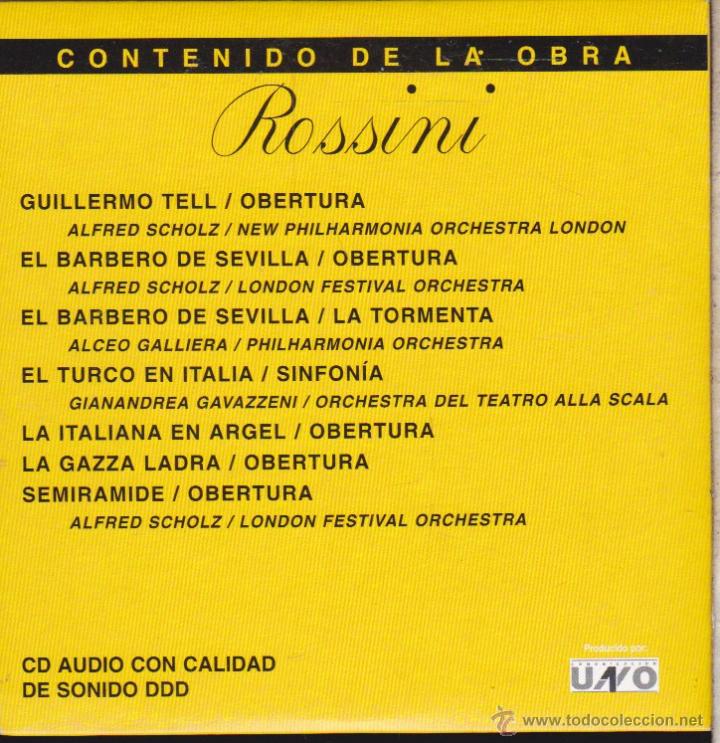 CDs de m&uacute;sica: CL&Aacute;SICOS DE ORO &middot;&middot;&middot;&middot;&middot; GIOACCHINO ROSSINI  . - Foto 2